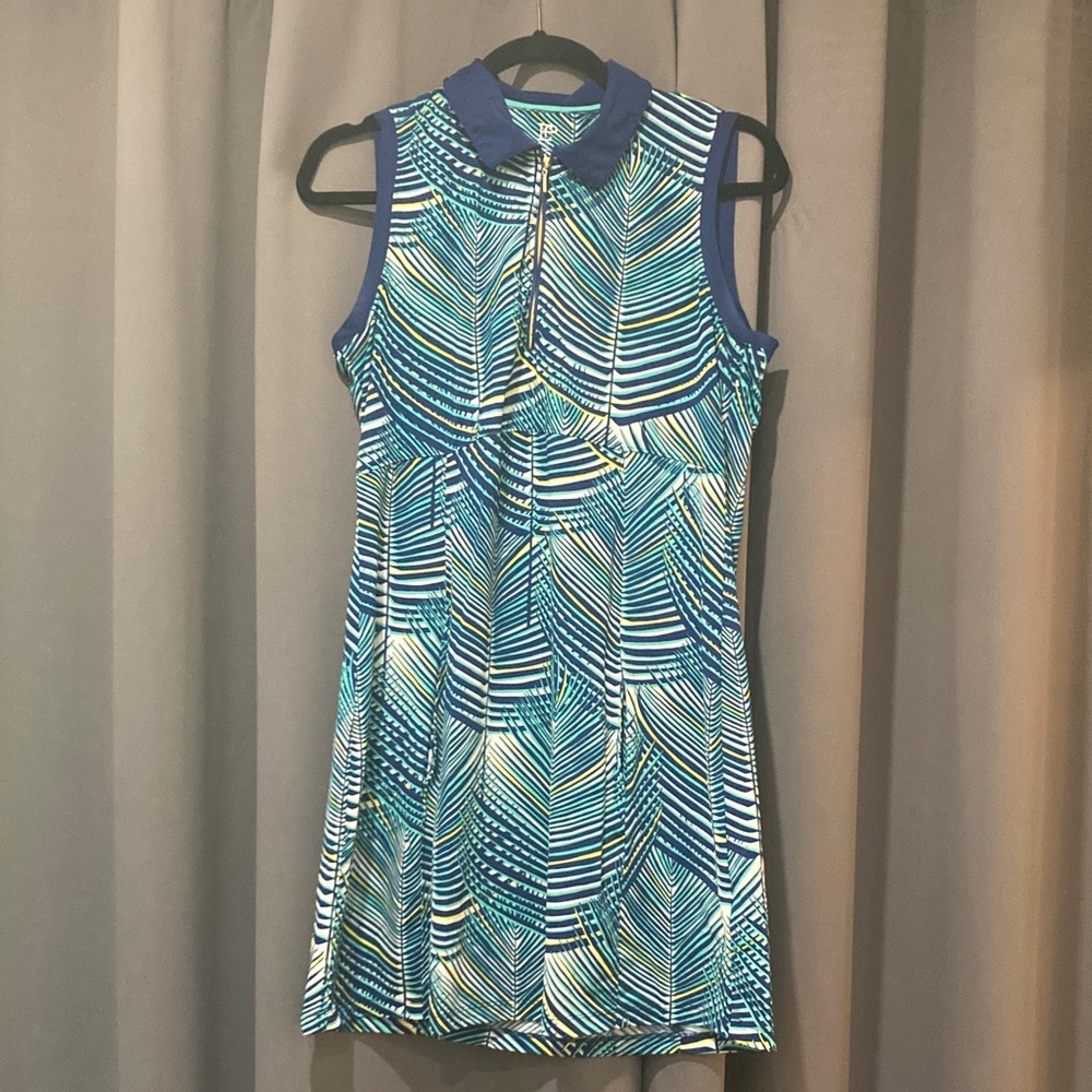 EP Pro Blue and White Sleeveless Dress